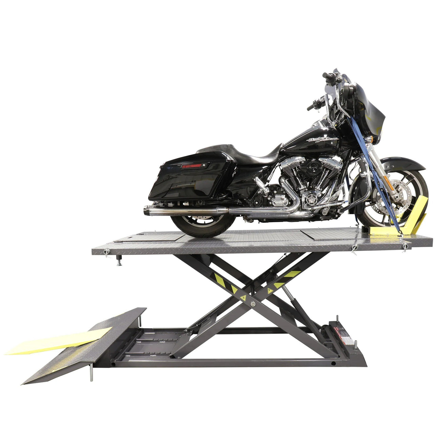 LiftAxis Moto-1000 1,000 lb. Pneumatic Motorcycle Table Lift with Harley-Davidson Cruiser