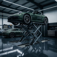 LiftAxis OpenBay-7K Open-Center Scissor Lift in Clean Workshop Bay