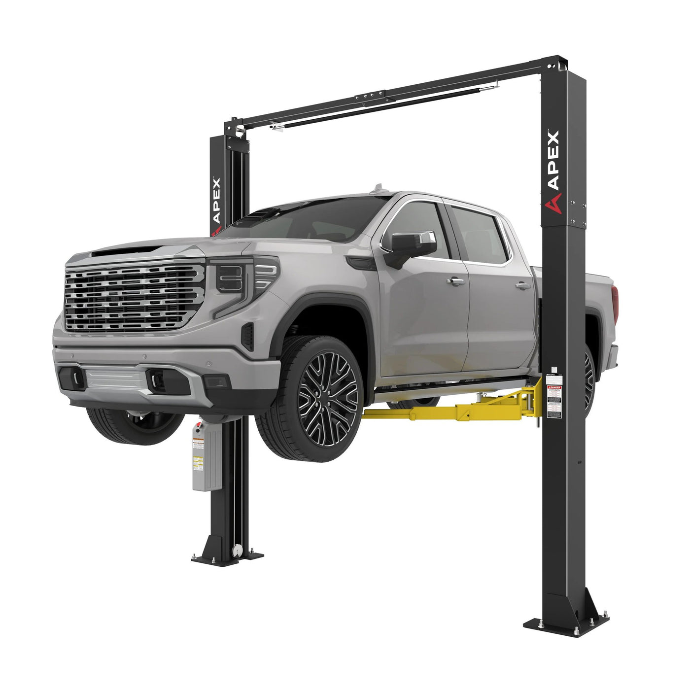 LiftAxis Precision-9000 True Asymmetric Two-Post Lift - Isolated Profile White Background